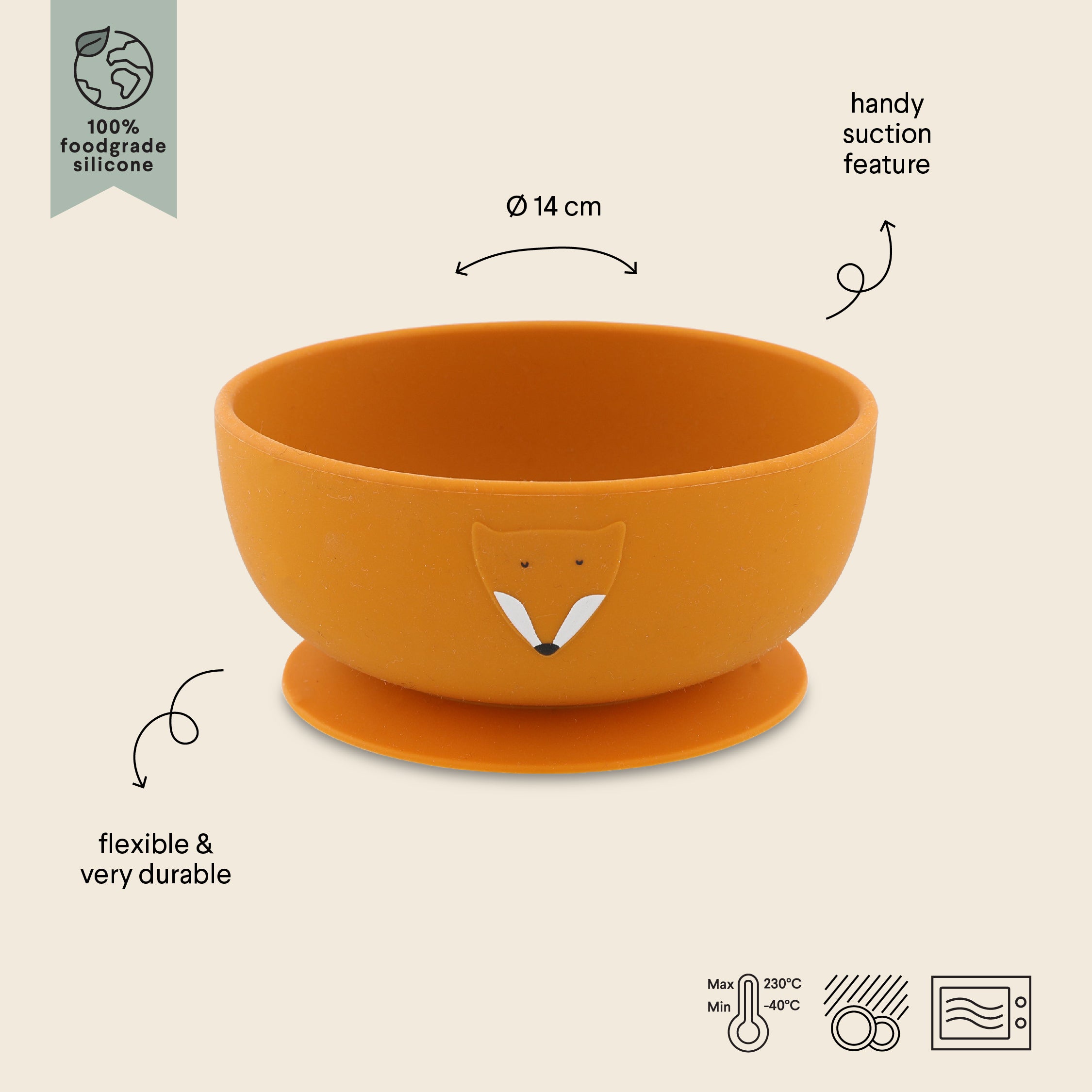 Bowl with suction cup - Mr. Fox 