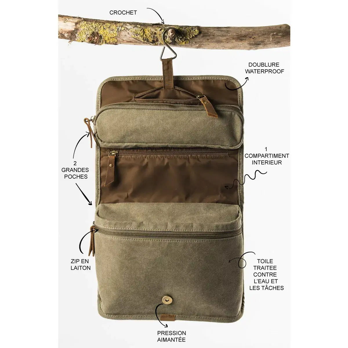 Trappeur toiletry bag - Olive Green