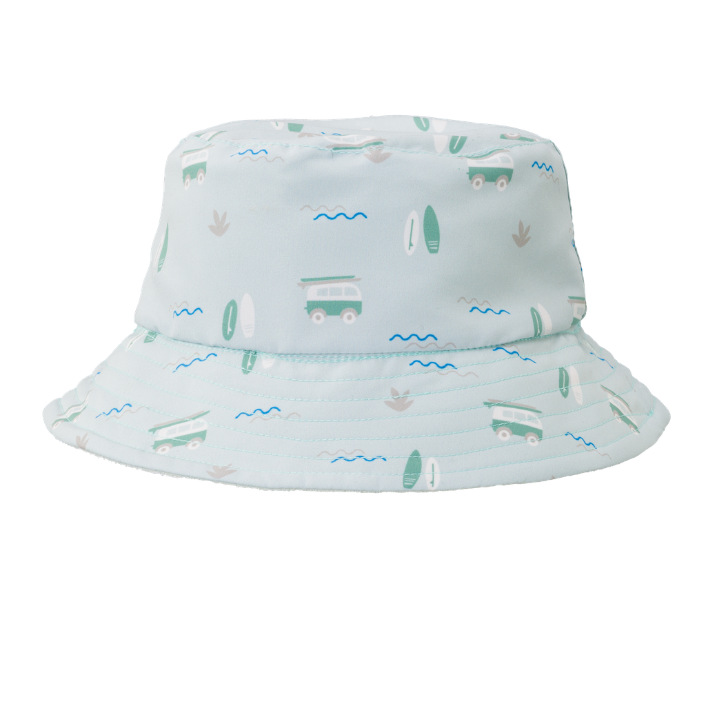 Chapeau anti- UV réversible Surf bleu